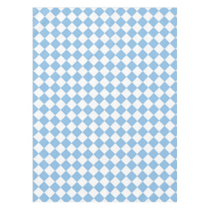 Blue White Checker Diamond Pattern Tablecloth