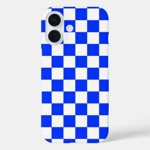 Blue White Checkered Check iPhone Case
