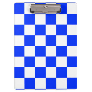 Blue White Checkered Check Pattern Clipboard
