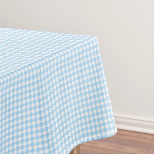 Blue White Checkered Check Pattern Modern Chic Tablecloth