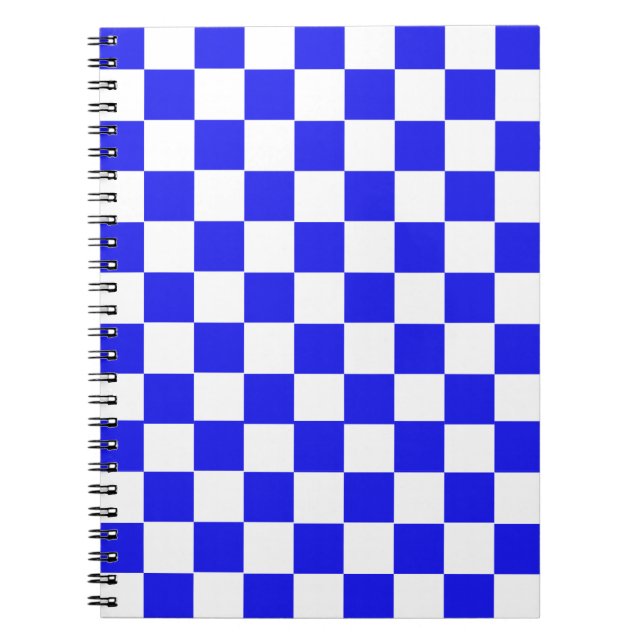 Blue & White Checkered CUSTOM Notebook (Front)