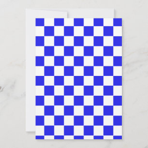 Blue & White Checkered CUSTOM Wedding Invitation