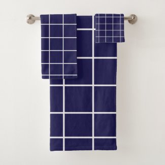 Blue White Checkered Grid Pattern