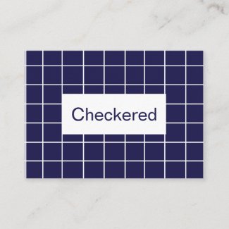 Blue White Checkered Grid Pattern