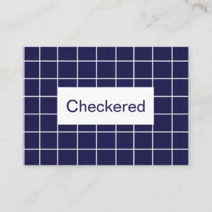 Blue White Checkered Grid Pattern Business Card