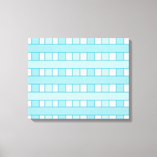 Blue White Checkered Pattern Canvas Print (Front)