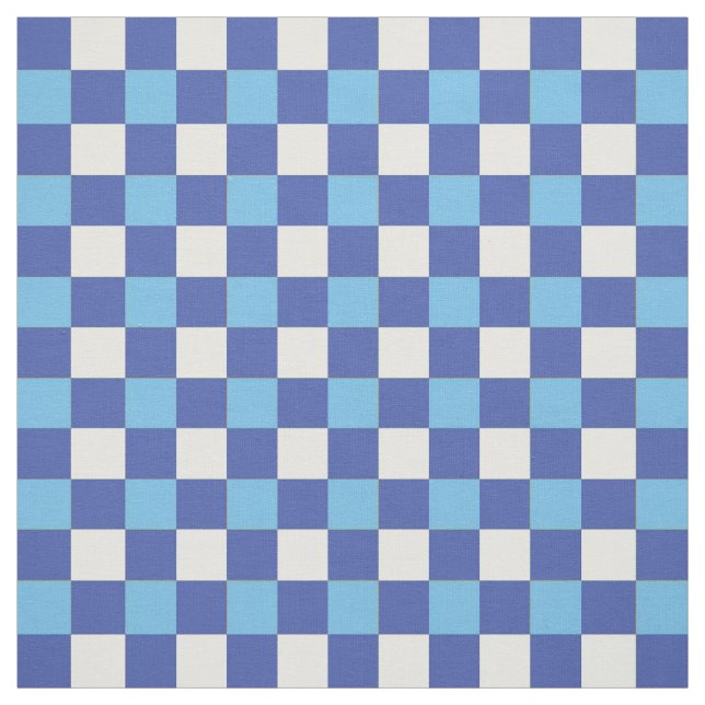 Blue white checkered pattern fabric (Swatch)