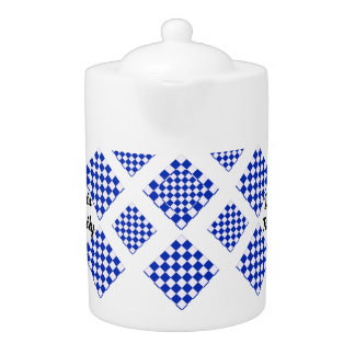 Blue White Checkered Teapot