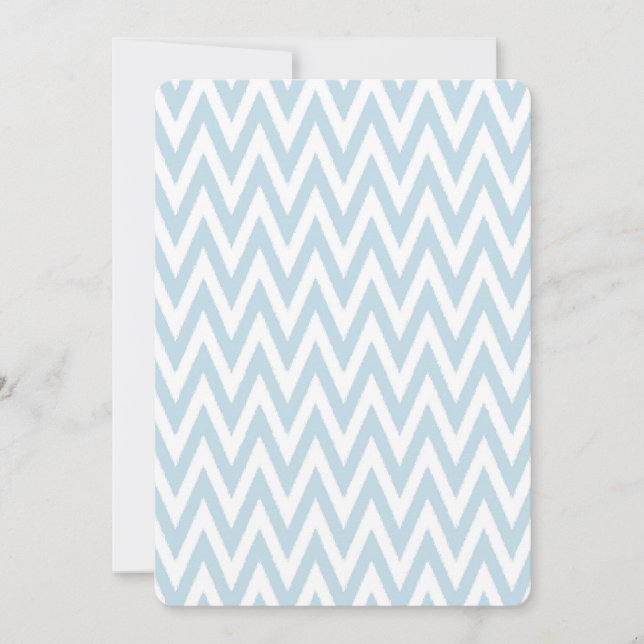 Blue White Chevron Baby Shower Invitation (Front)