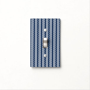 Blue&White Chevron Design - Light Switch Cover
