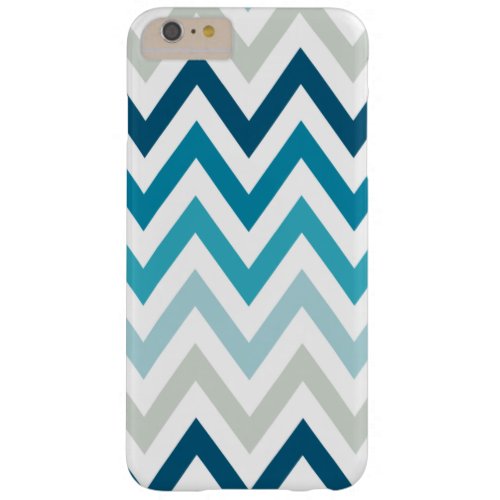 Blue White Chevron Geometric Designs Color Barely There iPhone 6 Plus Case