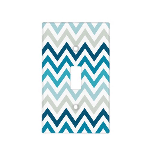 Blue White Chevron Geometric Designs Color Light Switch Cover