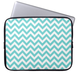 Blue White Chevron Pattern Laptop Sleeve