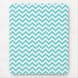 Blue White Chevron Pattern Mouse Pad