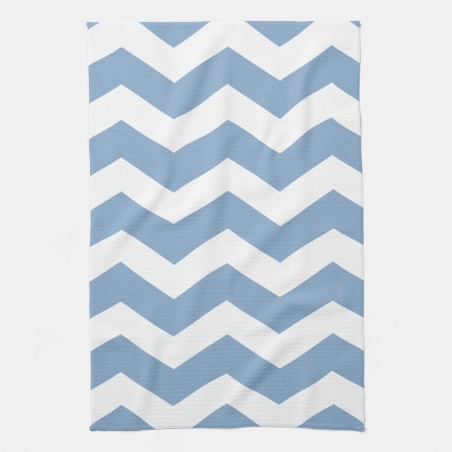 Blue & White Chevron Towel (Vertical)