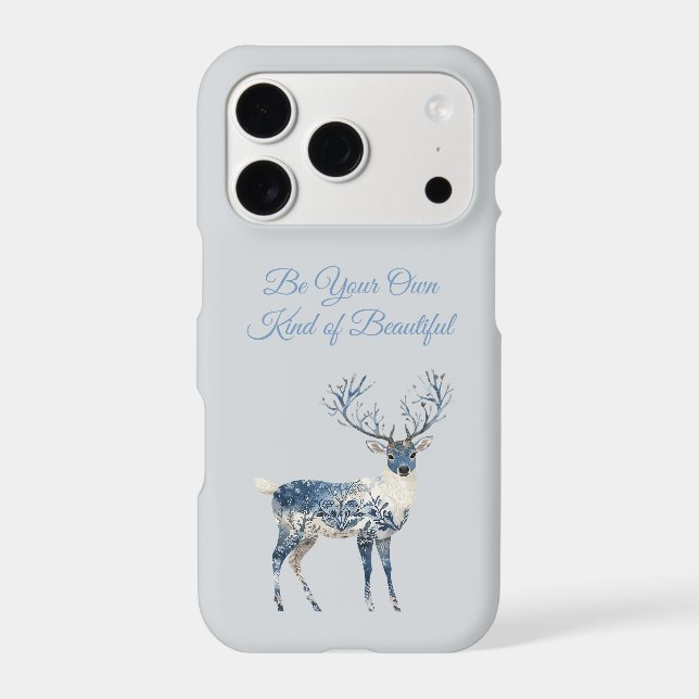 Blue White Chic Deer iPhone Case (Back)