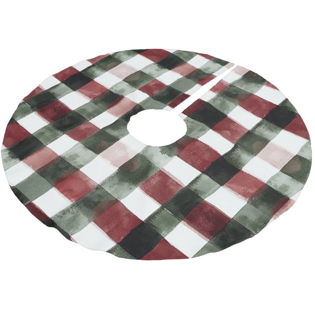 Blue White Chic Floral Brushed Polyester Tree Skirt (Angled)