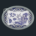 Blue & White China Blue Willow Design Belt Buckle<br><div class="desc">More great items in my store!</div>