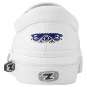 Blue & White China Blue Willow Design Slip-On Sneakers (Left Shoe Back)