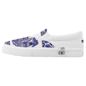 Blue & White China Blue Willow Design Slip-On Sneakers (Left Shoe Outside)