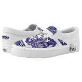 Blue & White China Blue Willow Design Slip-On Sneakers (Pair)