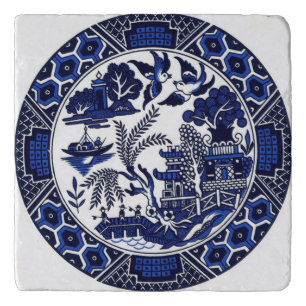Blue & White China Blue Willow Design Trivet