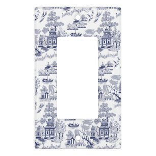 Blue & White China Blue Willow Design v1 Light Switch Cover