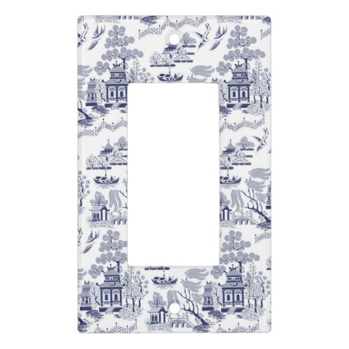 Blue  White China Blue Willow Design v1 Light Switch Cover