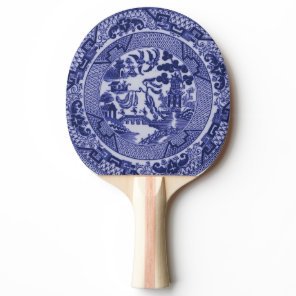 Blue & White China Blue Willow Design v2 Ping Pong Paddle