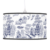 Blue & White China Blue Willow  Pendant  Lamp (Left)