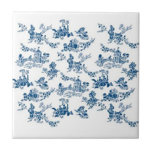 Blue  White China Tile Pattern  102A