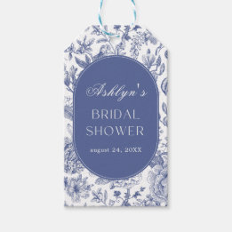 Blue White Chinoiserie Bridal Shower Gift Tag