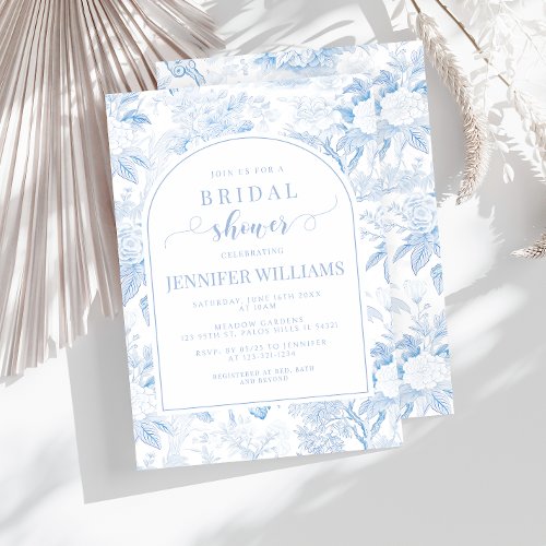 Blue White Chinoiserie Bridal Shower Invitation