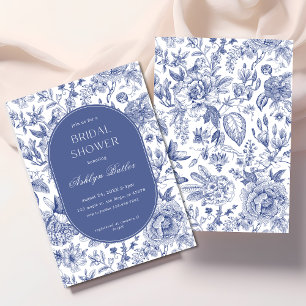 Blue White Chinoiserie Bridal Shower Invitation
