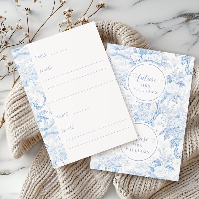 Blue White Chinoiserie Bridal Shower Place cards (Creator Uploaded)