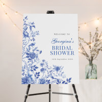 Blue White Chinoiserie Bridal Shower Welcome