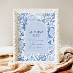 Blue White Chinoiserie Mimosa Bar Wedding Sign at Zazzle