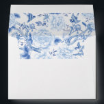 Blue White Chinoiserie Peony Birds Porcelain Envelope<br><div class="desc">This chinoiserie-inspired design features elegant botanical florals,  birds and greenery in delft blue and white.</div>