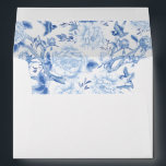 Blue White Chinoiserie Peony Birds Porcelain Envelope<br><div class="desc">This chinoiserie-inspired design features elegant botanical florals,  birds and greenery in delft blue and white.</div>