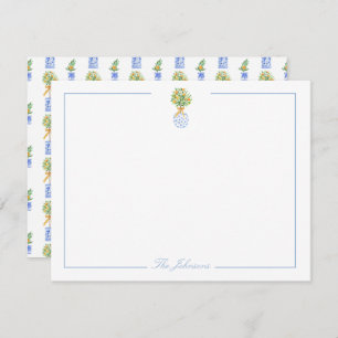 Blue White Chinoiserie Personalized Stationery Note Card