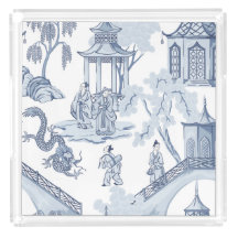 Blue & White Chinoiserie Seamless Chinese Pattern 