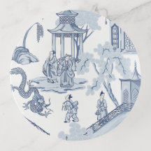 Blue & White Chinoiserie Seamless Chinese Pattern 