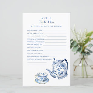 Blue & White Chinoiserie Spill the Tea Shower Game