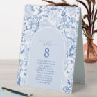 Blue White Chinoiserie Wedding Seating Number