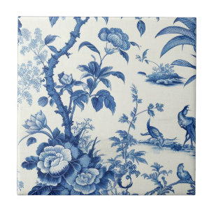 Blue & White Chinoiseries  Ceramic Tile