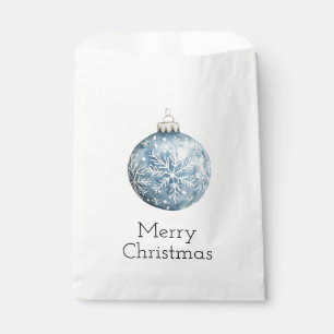 Blue White Christmas Snowflakes Ornaments Favor Bag