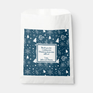 Blue & White Christmas Trees Party Favor Bag