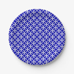 Blue White Circle of Life Paper Plates
