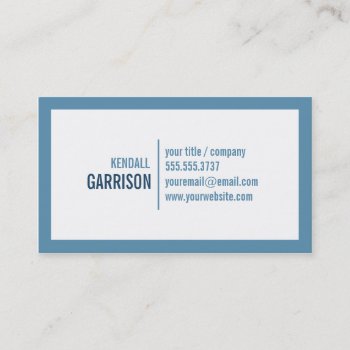 Blue / White Clean Modern Business Card by inkbrook at Zazzle
