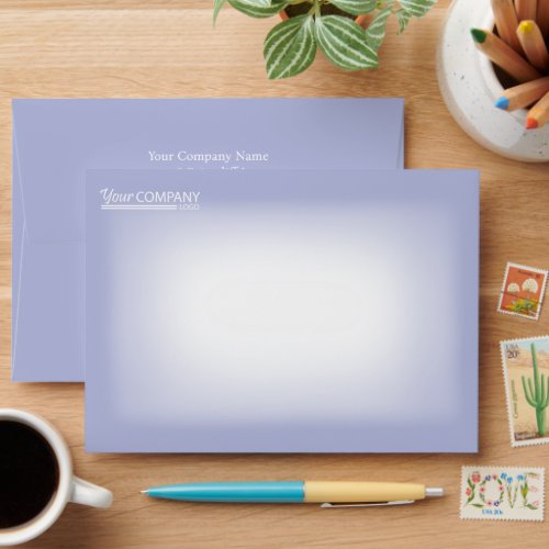 Blue White Company Business Pre_addressed 5x7 Envelope